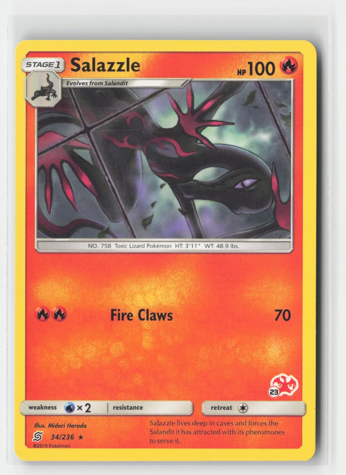 Salazzle - 34/236 (#23 Charizard Stamped) Battle Academy 034/236 P Pokemon LP