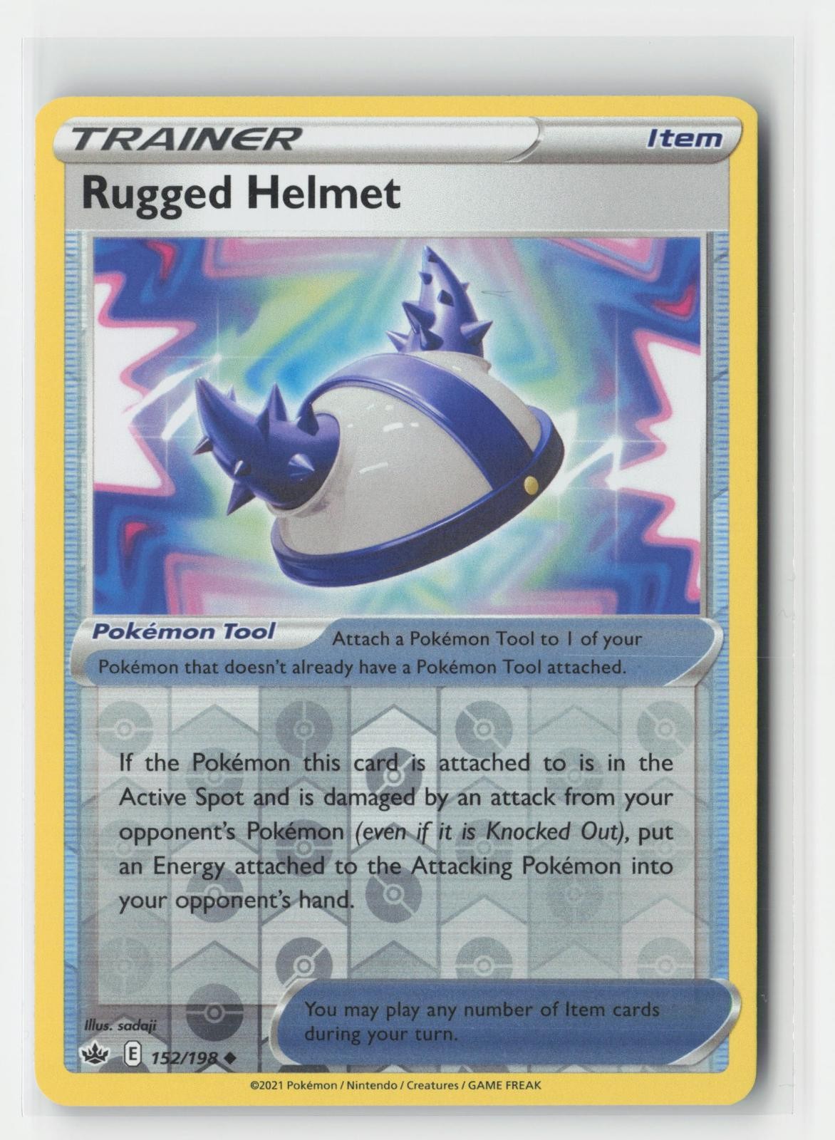 Rugged Helmet Reverse Holo Chilling Reign 152/198 UC Pokemon NM