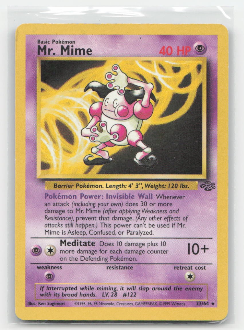 Mr. Mime Unlimited Jungle 22/64 R Pokemon DMG