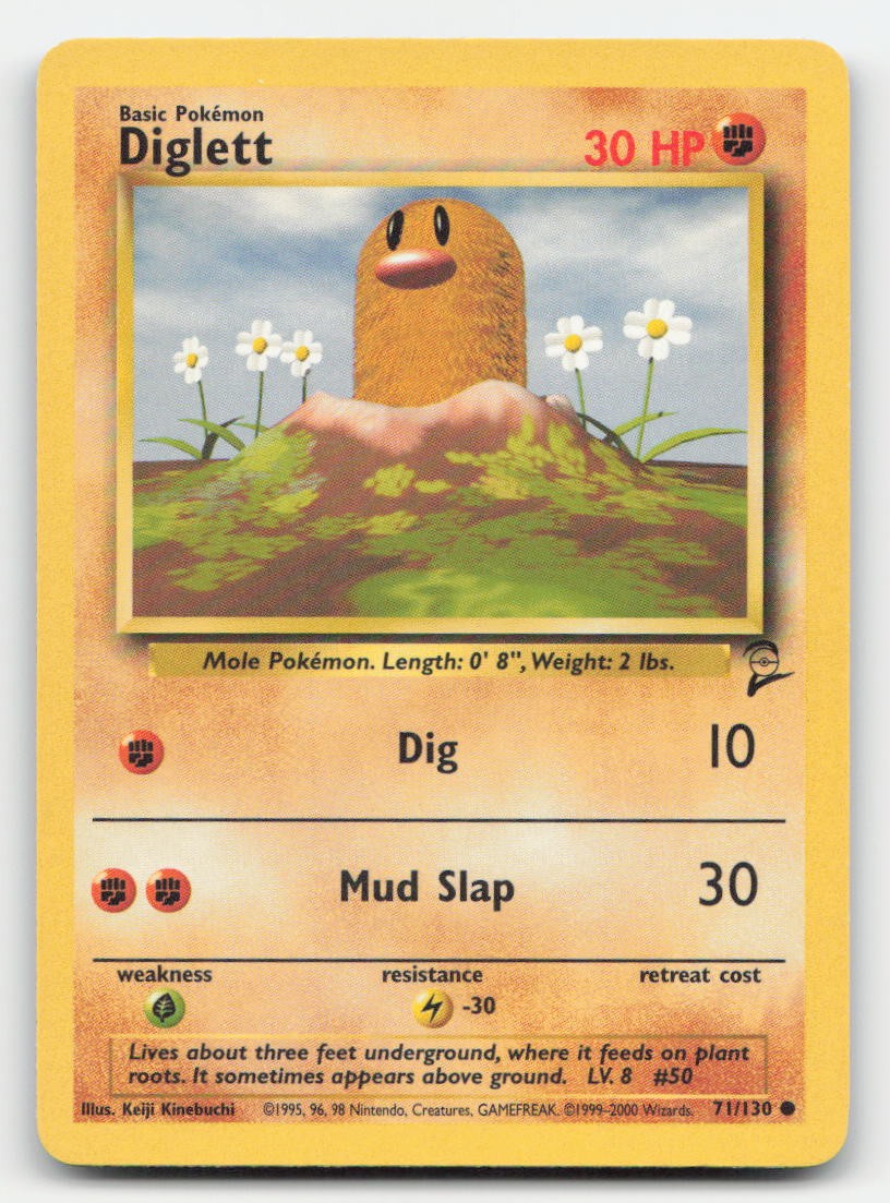 Diglett Base Set 2 71/130 C Pokemon HP