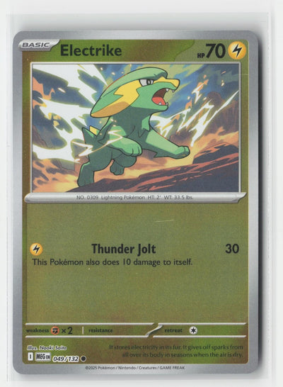 Electrike Reverse Holo Mega Evolution 049/132 C Pokemon NM