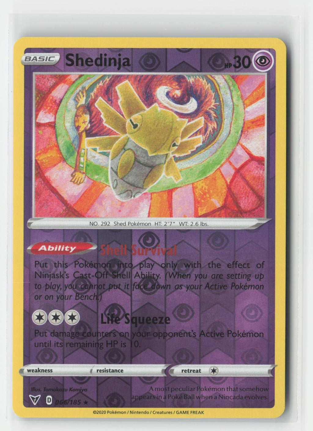 Shedinja Vivid Voltage 066/185 R Pokemon Reverse Holo NM