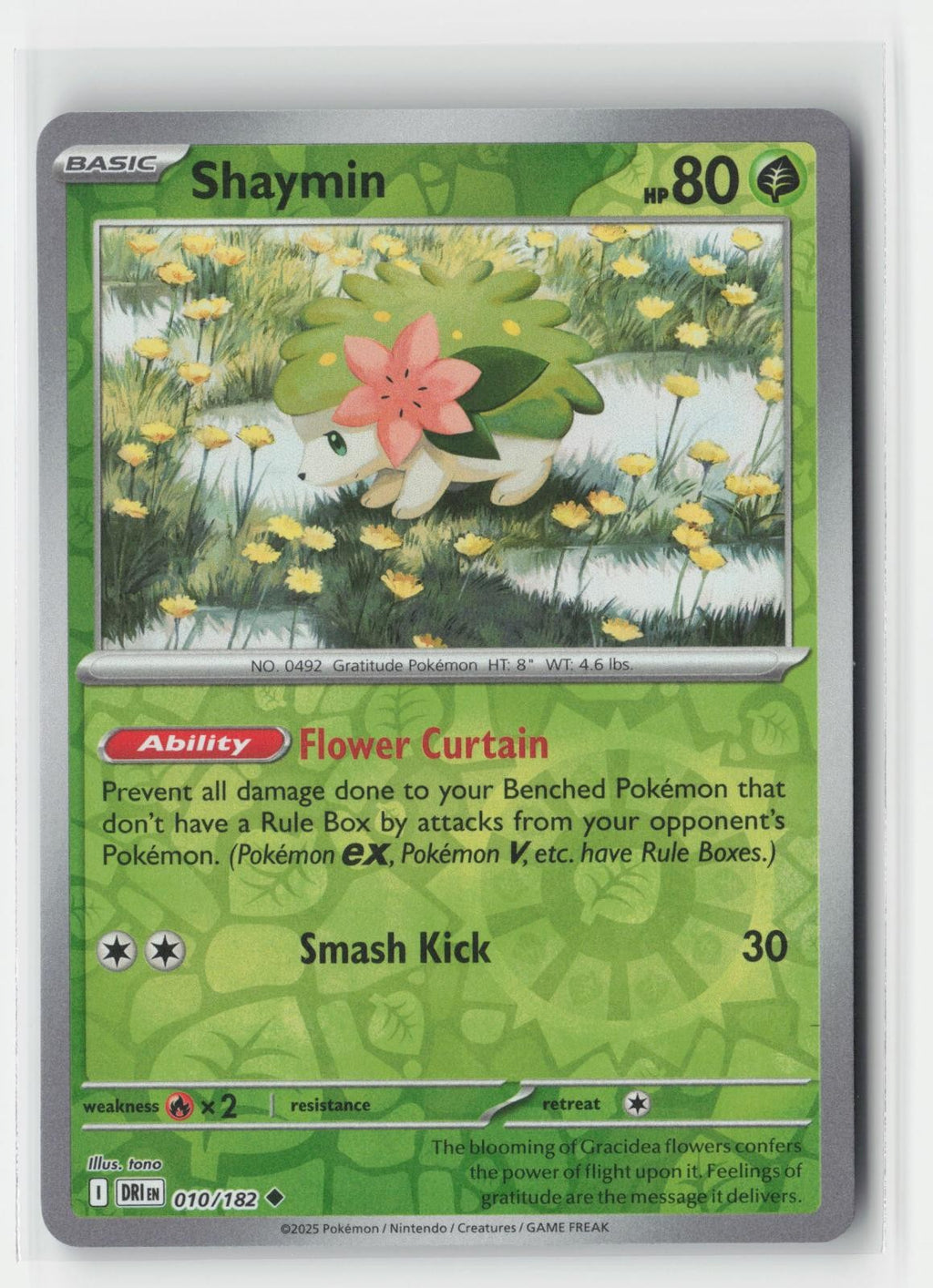 Shaymin Reverse Holo Destined Rivals 010/182 UC Pokemon NM