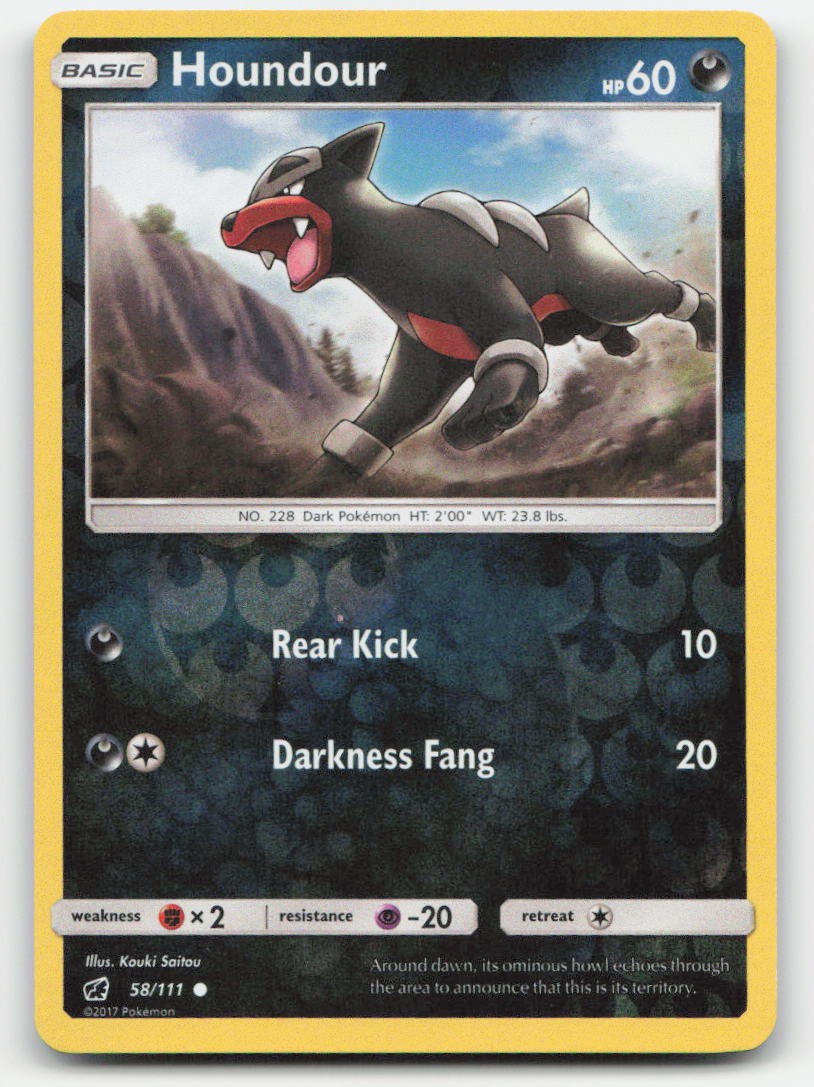 Houndour Reverse Holo Crimson Invasion 58/111 C Pokemon LP