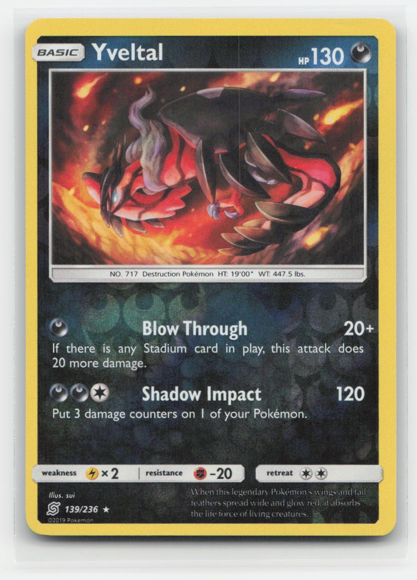 Yveltal Reverse Holo Holo Unified Minds 139/236 R Pokemon NM