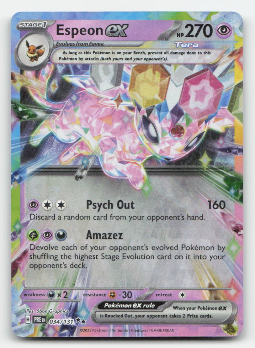 Espeon ex Holo Prismatic Evolutions 034/131 Double Rare Pokemon NM