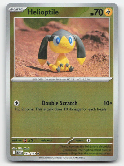 Helioptile Reverse Holo Mega Evolution 052/132 C Pokemon NM