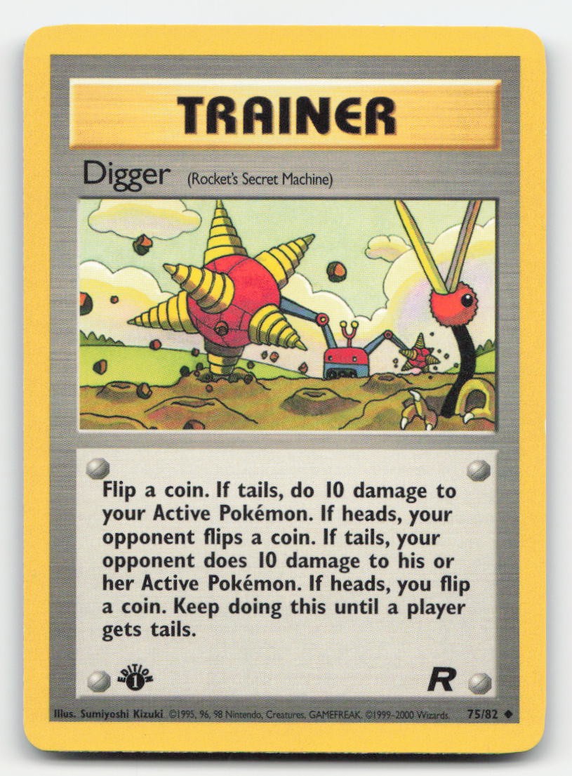 Digger 1st Edition Team Rocket 75/82 UC Pokemon LP