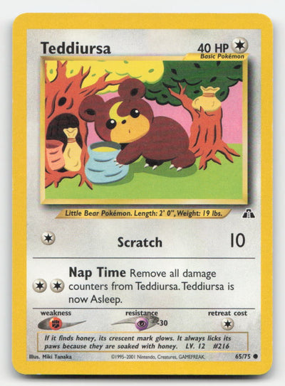 Teddiursa Unlimited Neo Discovery 65/75 C Pokemon LP