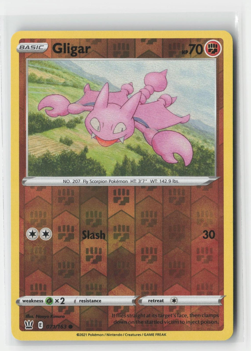 Gligar Battle Styles 071/163 C Pokemon Reverse Holo NM