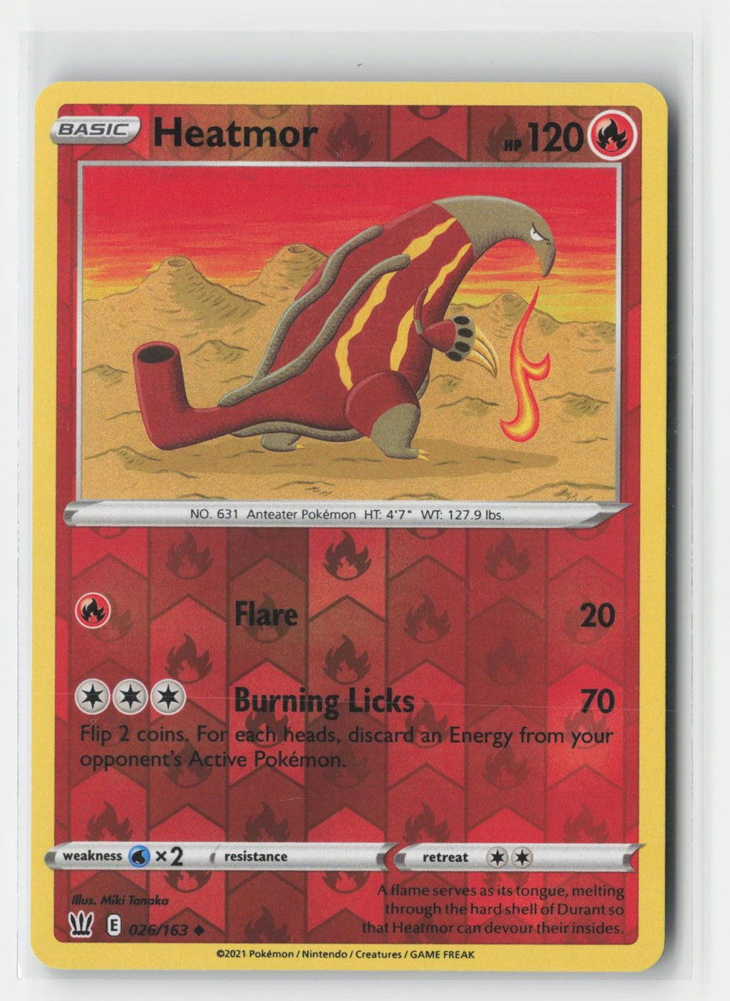 Heatmor Battle Styles 026/163 UC Pokemon Reverse Holo NM