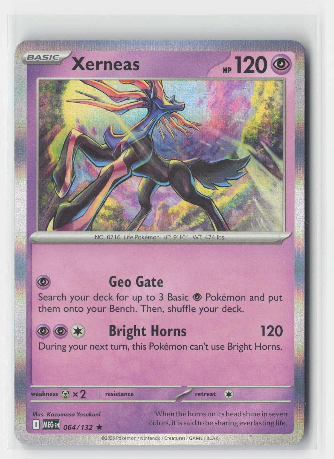 Xerneas Holo ME01: Mega Evolution MEG 064/132 Pokemon TCG