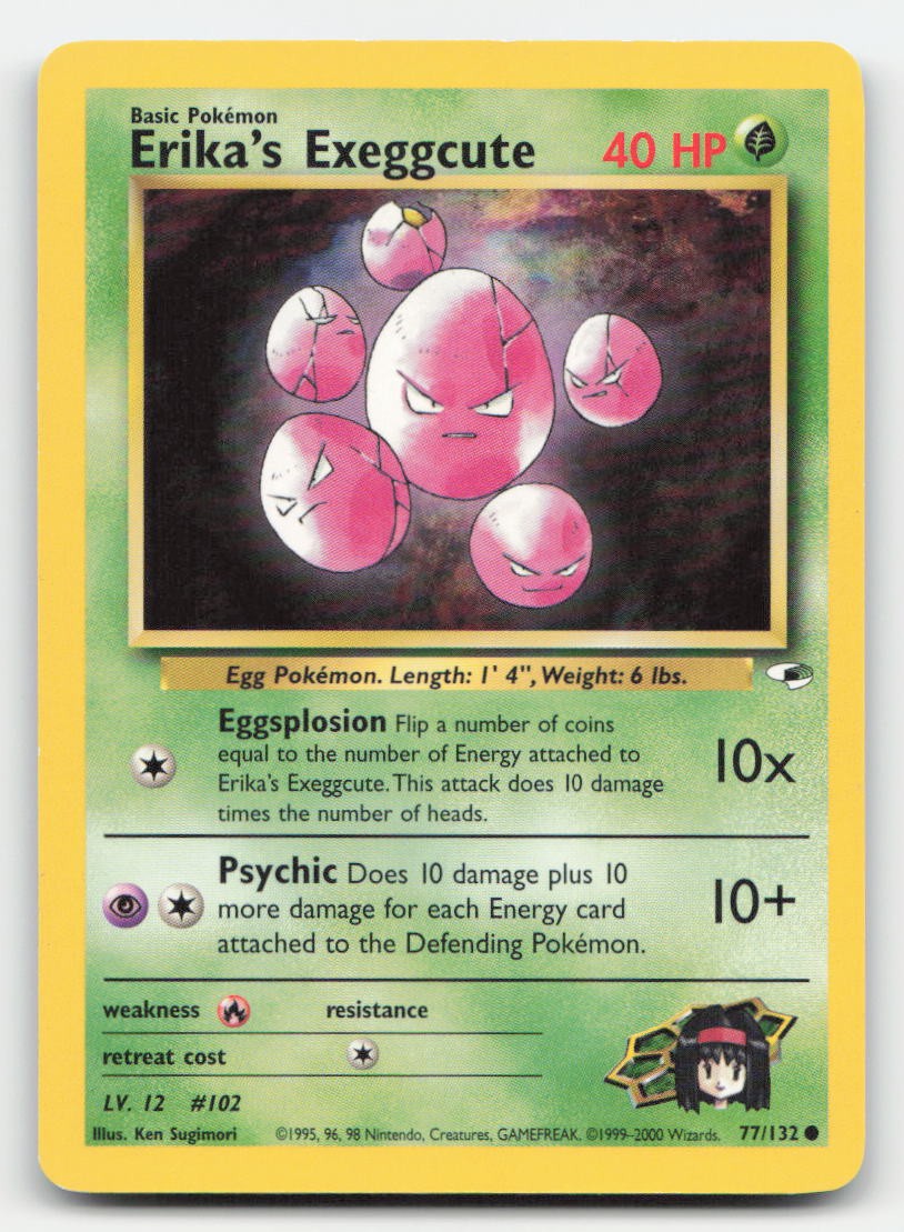 Erika's Exeggcute Unlimited Gym Heroes 77/132 C Pokemon MP