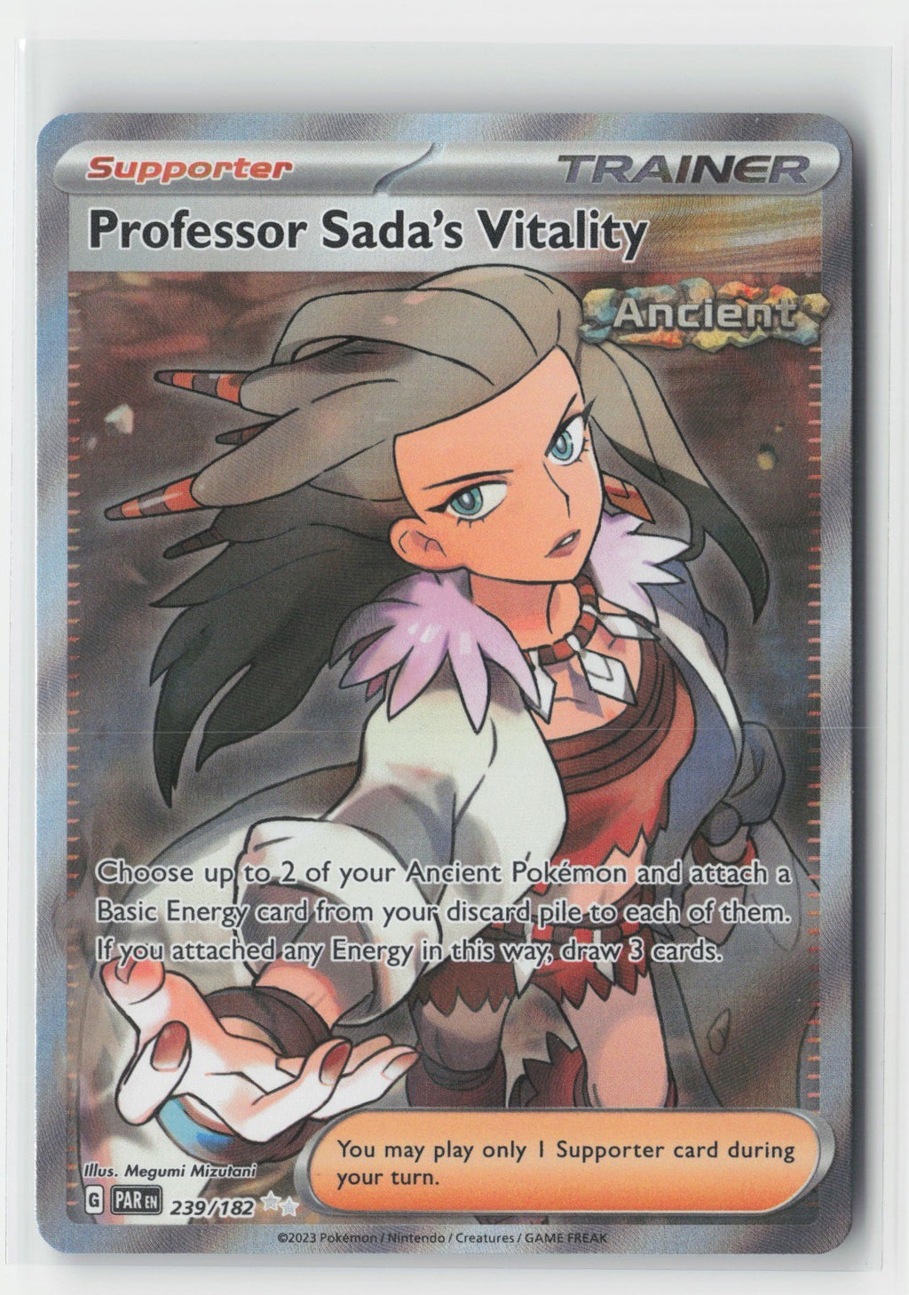 Professor Sada's Vitality Holo SV04: Paradox Rift PAR 239/182 Pokemon TCG