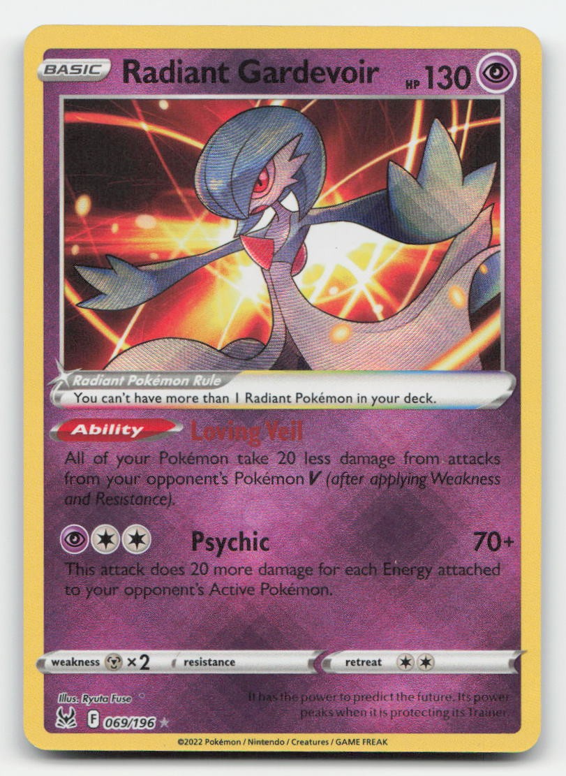 Radiant Gardevoir Lost Origin 069/196 Radiant Rare Pokemon NM