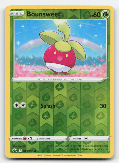 Bounsweet Reverse Holo Chilling Reign 013/198 C Pokemon MP