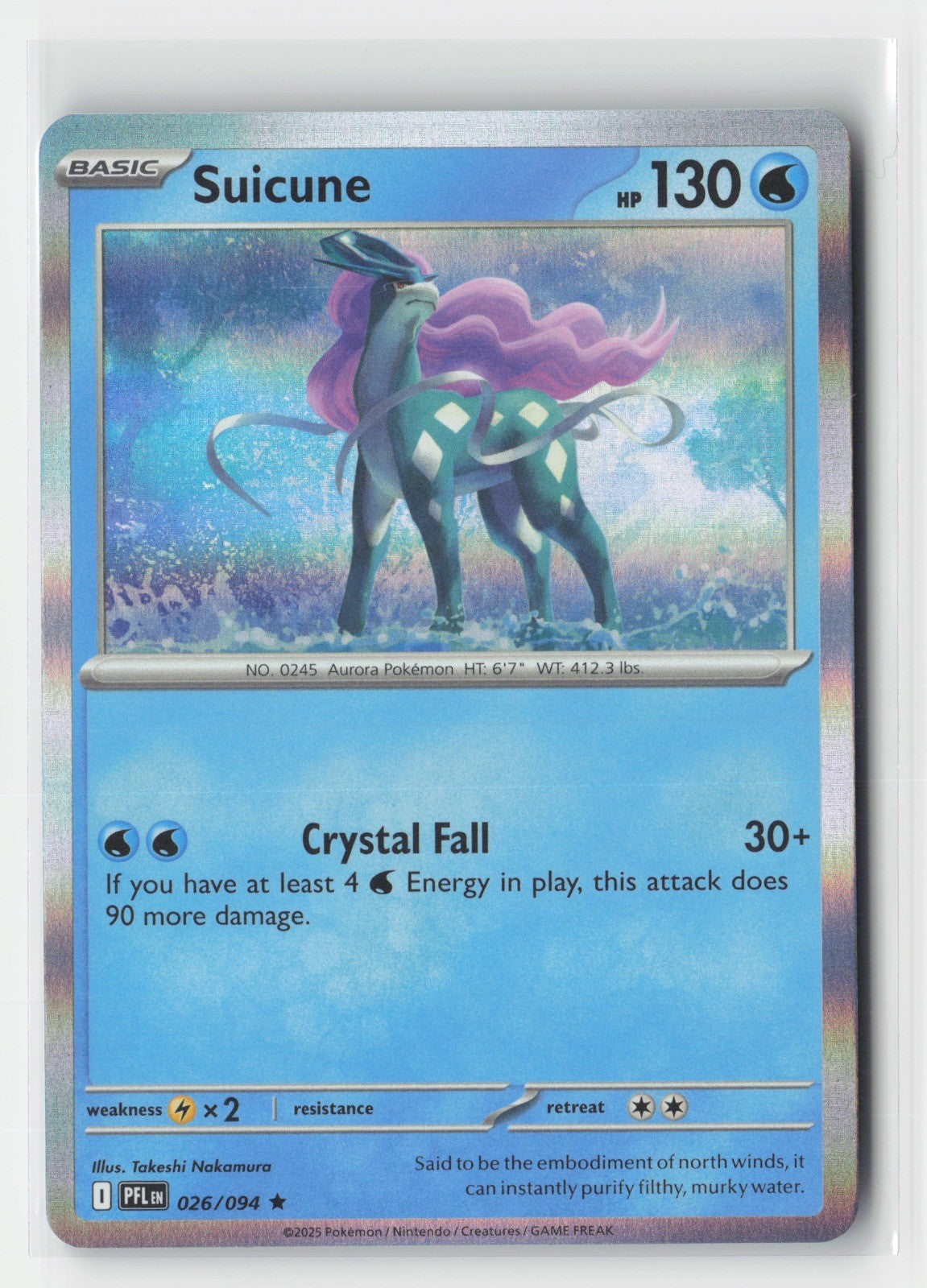Suicune Holofoil ME02: Phantasmal Flames PFL 026/094 Pokemon TCG