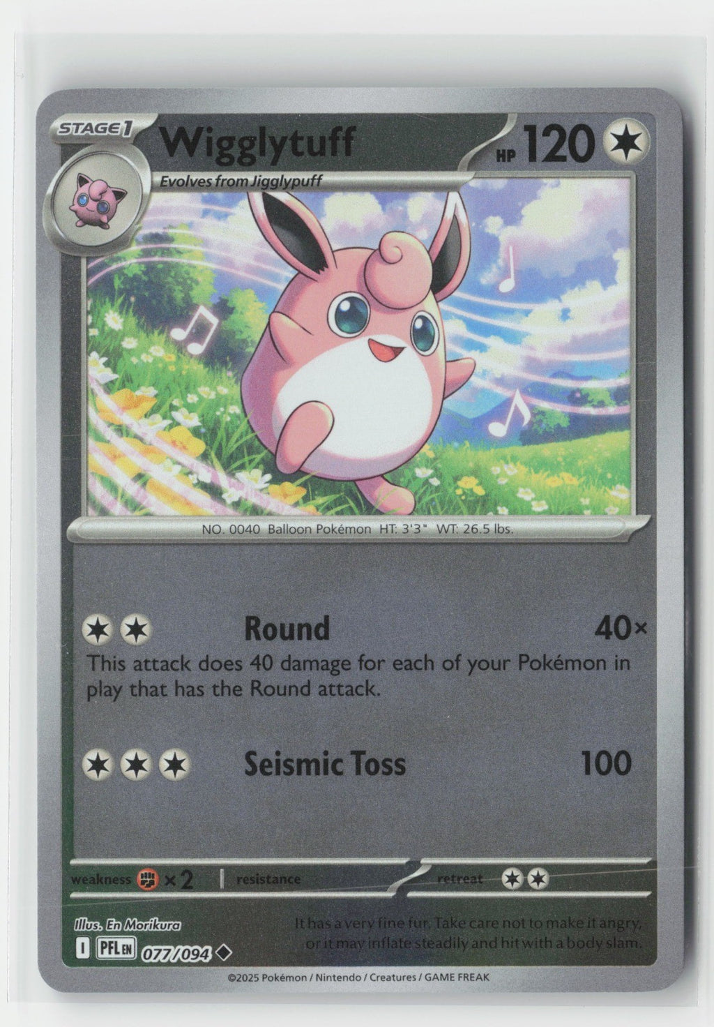 Wigglytuff Reverse Holo ME02: Phantasmal Flames PFL 077/094 Pokemon TCG