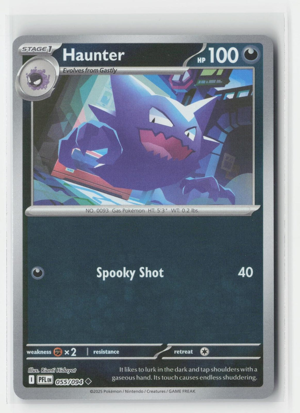 Haunter Reverse Holo Phantasmal Flames 055/094 UC Pokemon NM