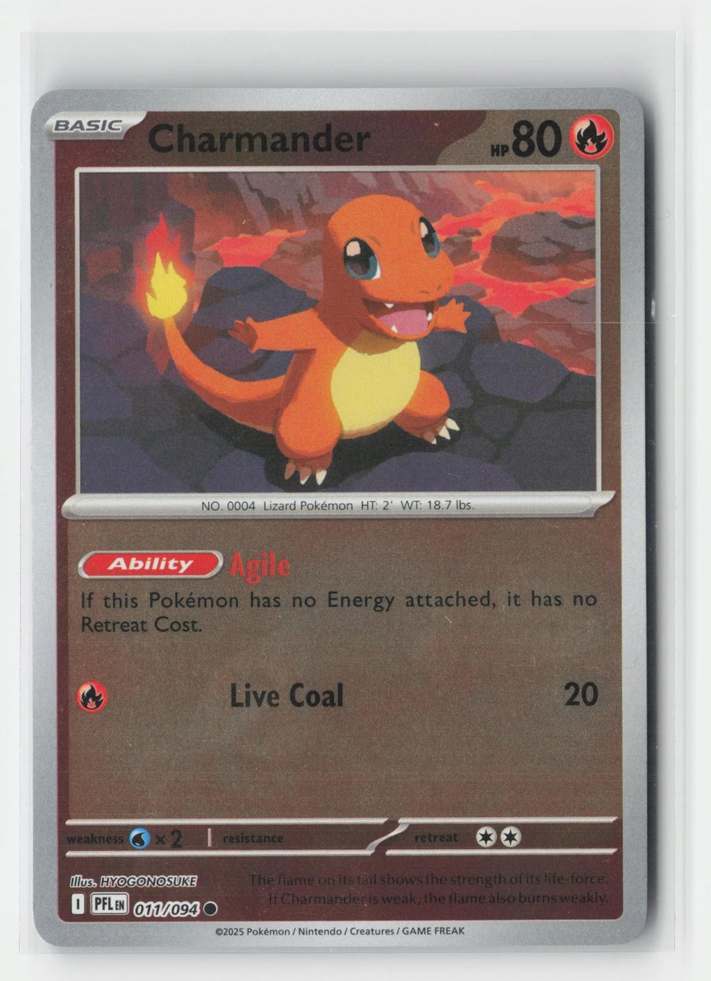 Charmander Reverse Holo Phantasmal Flames 011/094 C Pokemon NM