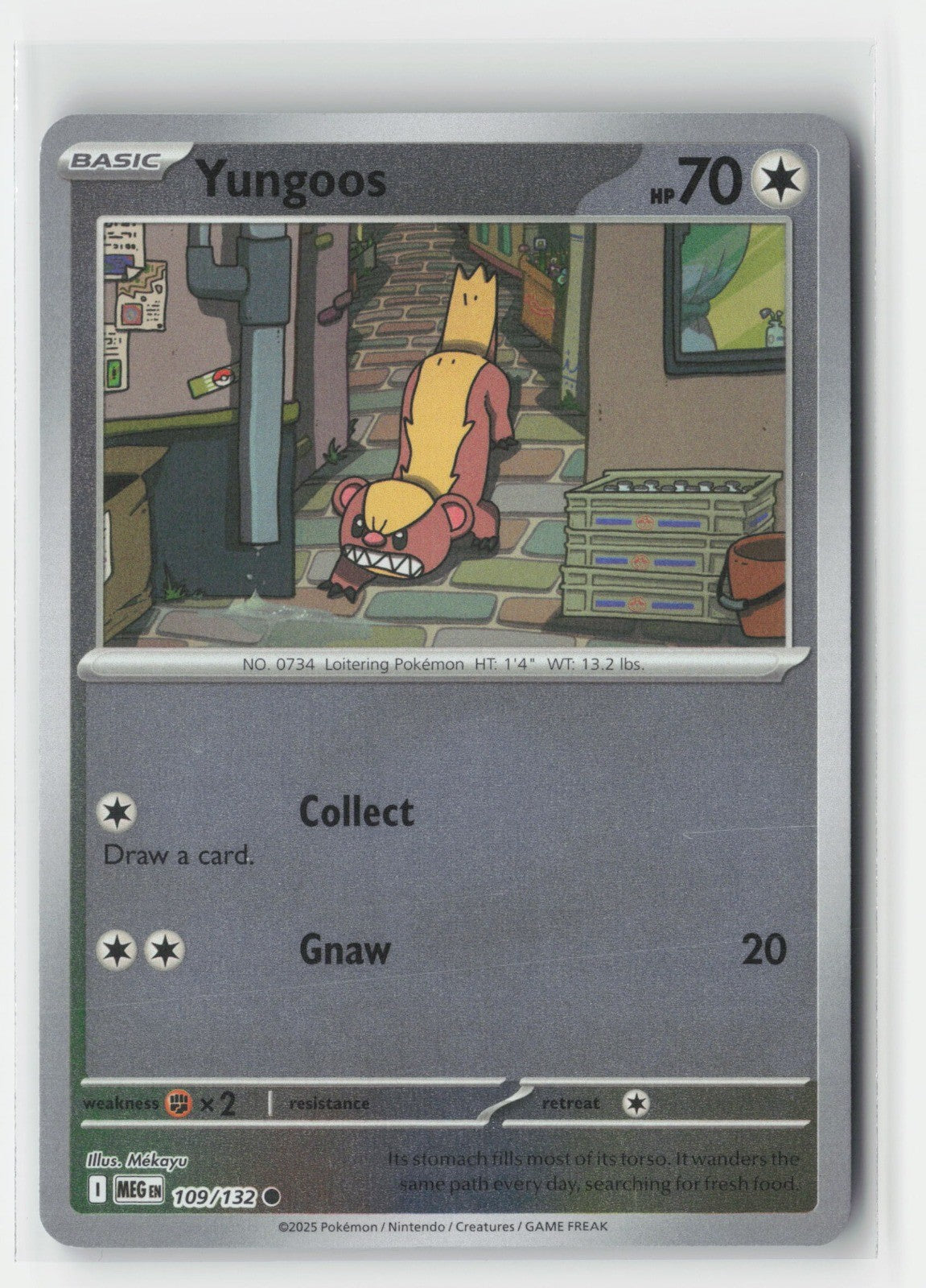 Yungoos Reverse Holo ME01: Mega Evolution MEG 109/132 Pokemon TCG