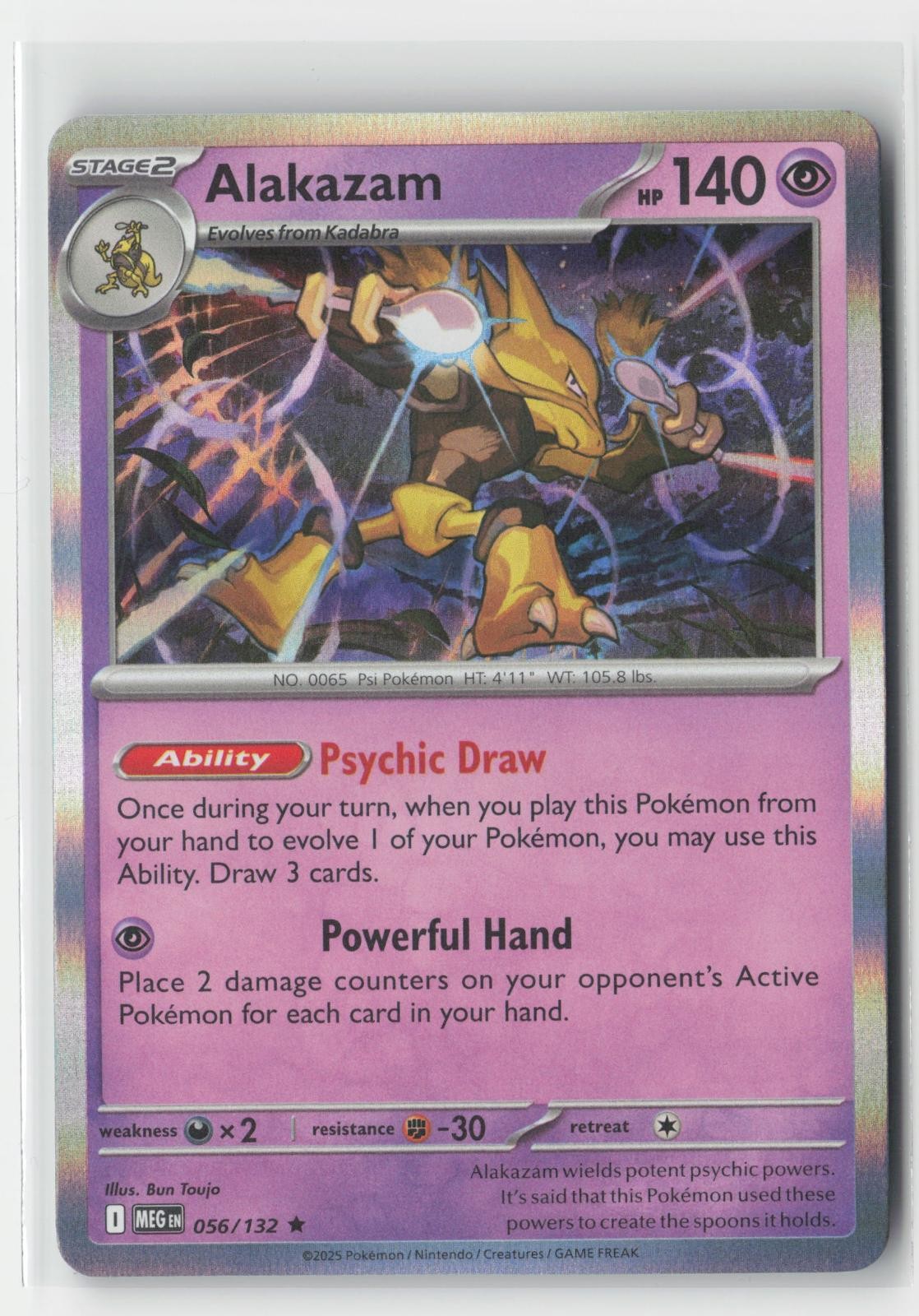 Alakazam Holo Mega Evolution 056/132 R Pokemon NM