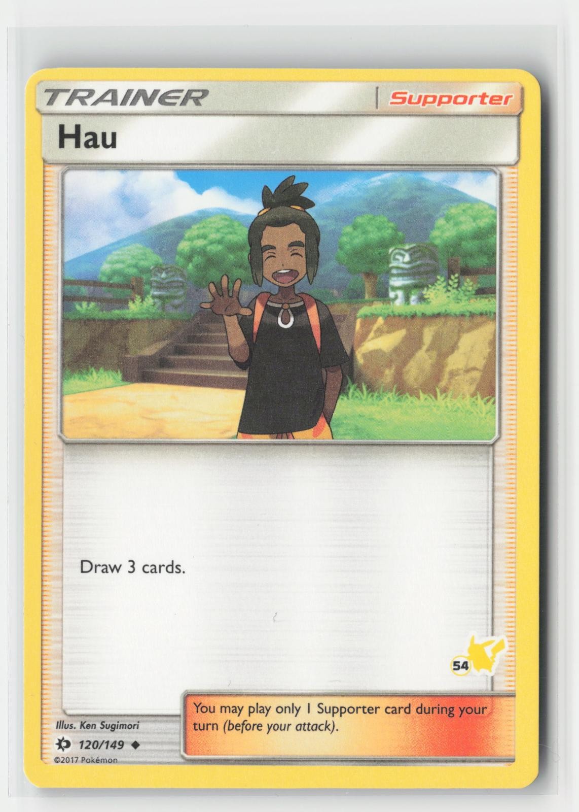 Hau (#54 Pikachu Stamped) Battle Academy 120/149 P Pokemon LP