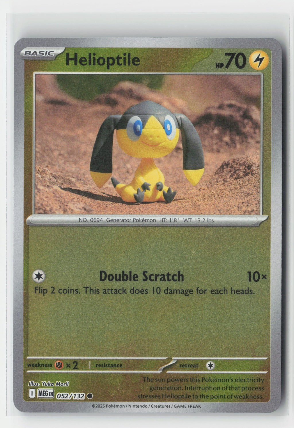 Helioptile Reverse Holo ME01: Mega Evolution MEG 052/132 Pokemon TCG