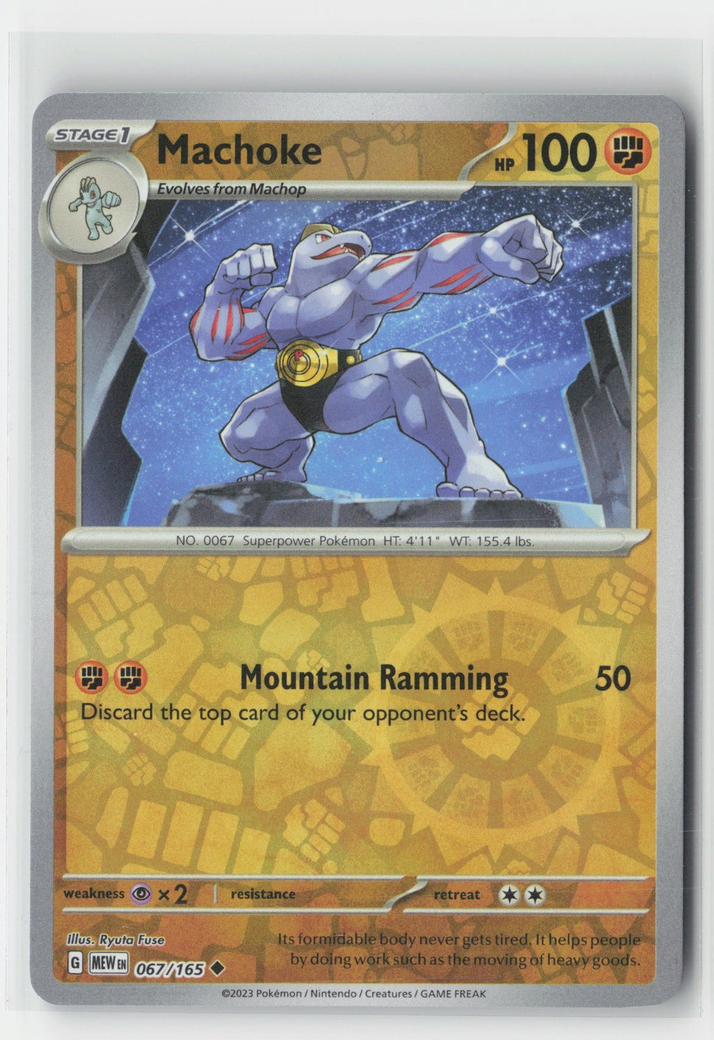 Machoke Reverse Holo SV: Scarlet & Violet 151 MEW 067/165 Pokemon TCG