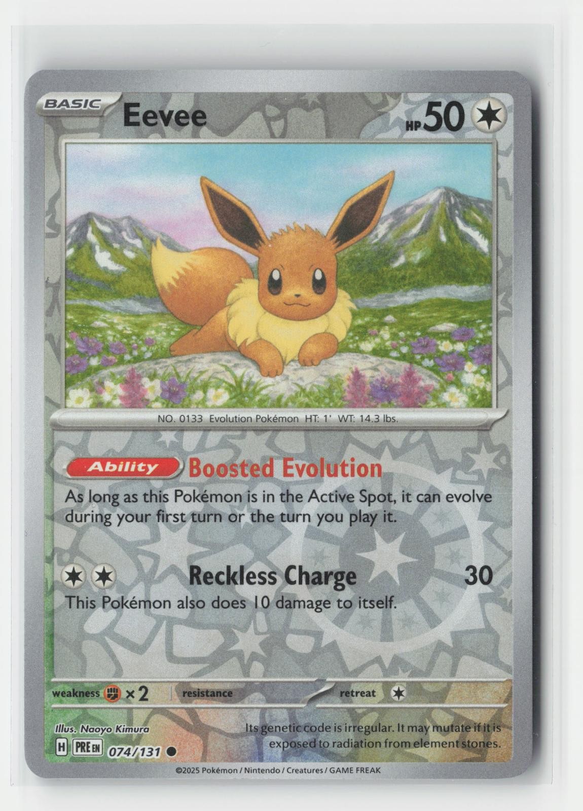Eevee Reverse Holo Prismatic Evolutions 074/131 C Pokemon NM
