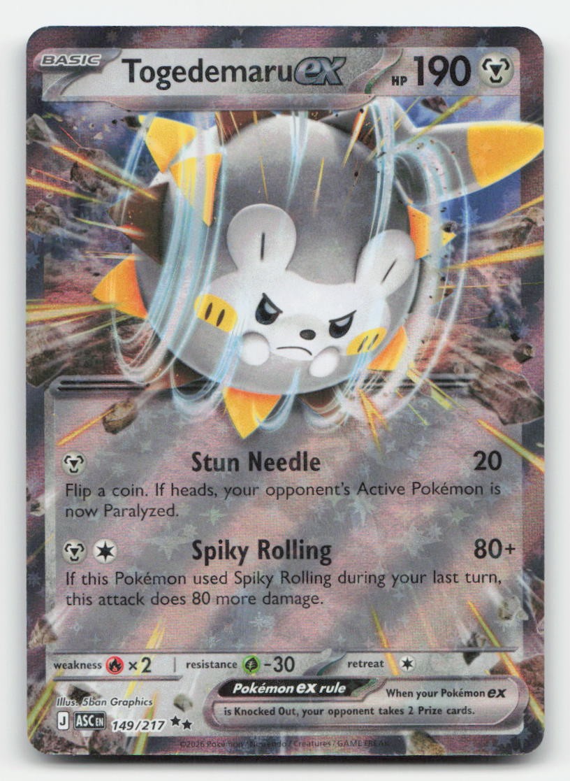 Togedemaru ex Ascended Heroes 149/217 Double Rare Pokemon LP