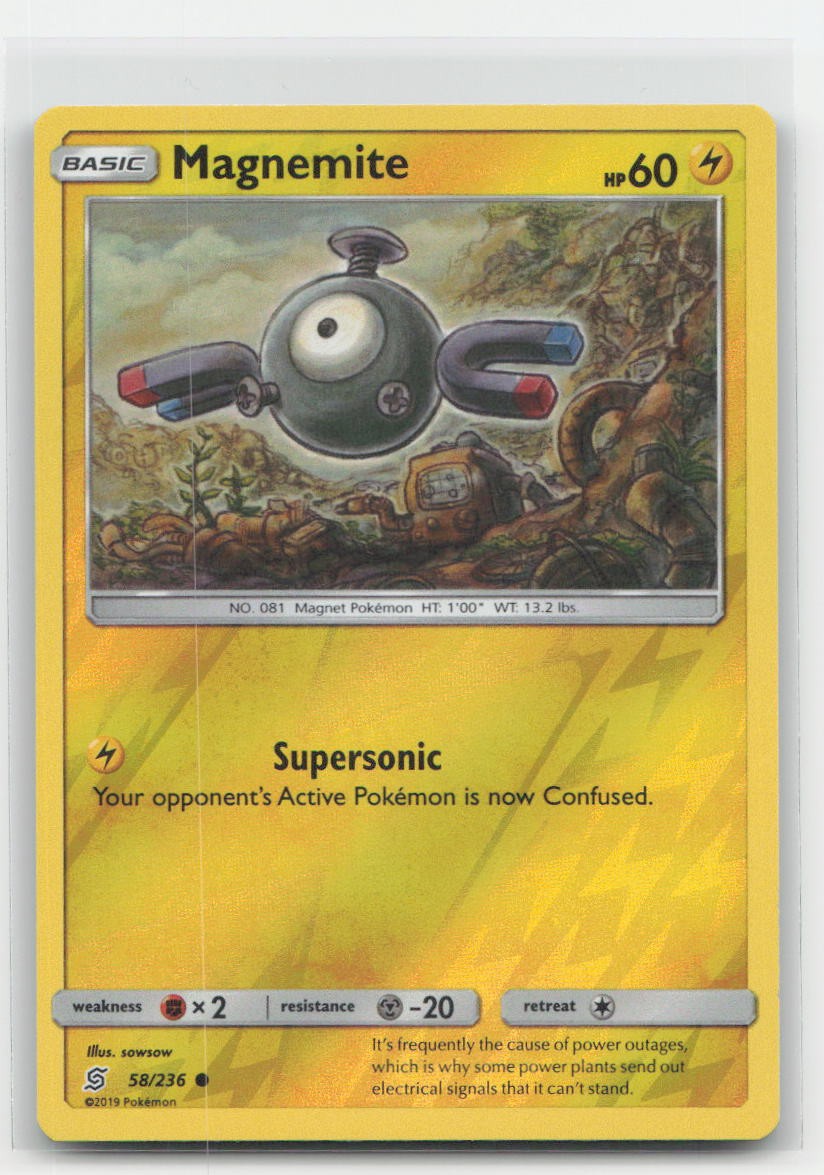 Magnemite Reverse Holo Unified Minds 58/236 C Pokemon LP