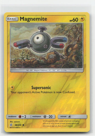 Magnemite Reverse Holo Unified Minds 58/236 C Pokemon LP