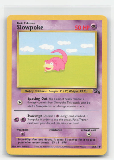 Slowpoke Unlimited Fossil 55/62 C Pokemon HP