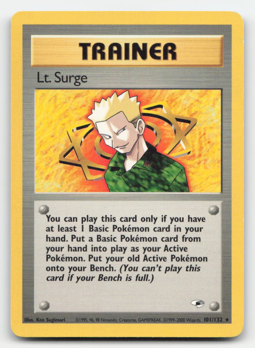 Lt. Surge Unlimited Gym Heroes 101/132 R Pokemon HP