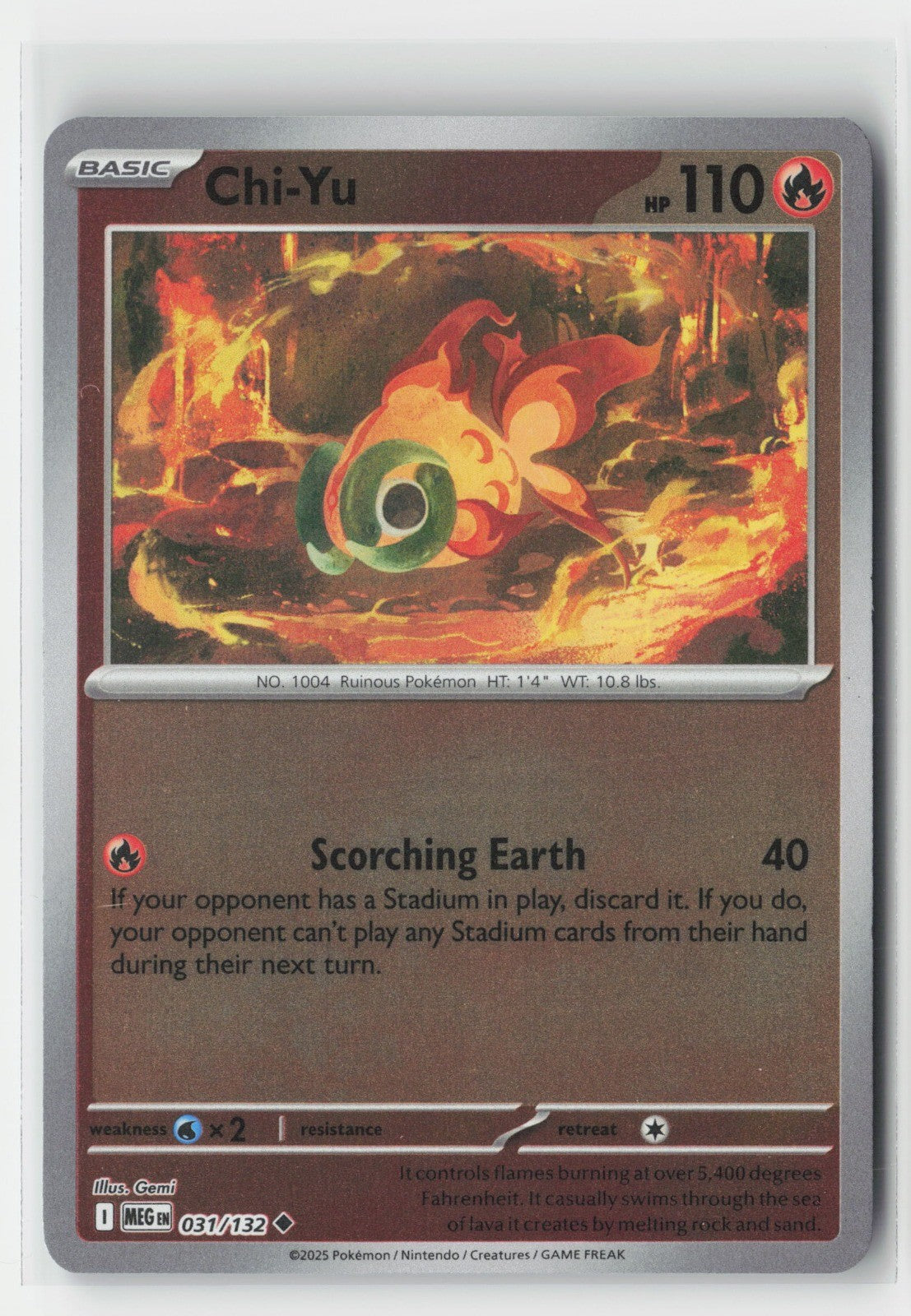 Chi-Yu Reverse Holo ME01: Mega Evolution MEG 031/132 Pokemon TCG