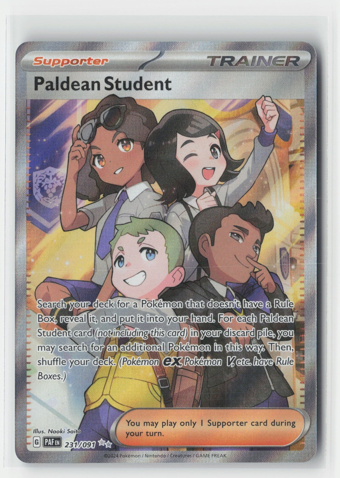 Paldean Student Holo SV: Paldean Fates PAF 231/091 Pokemon TCG