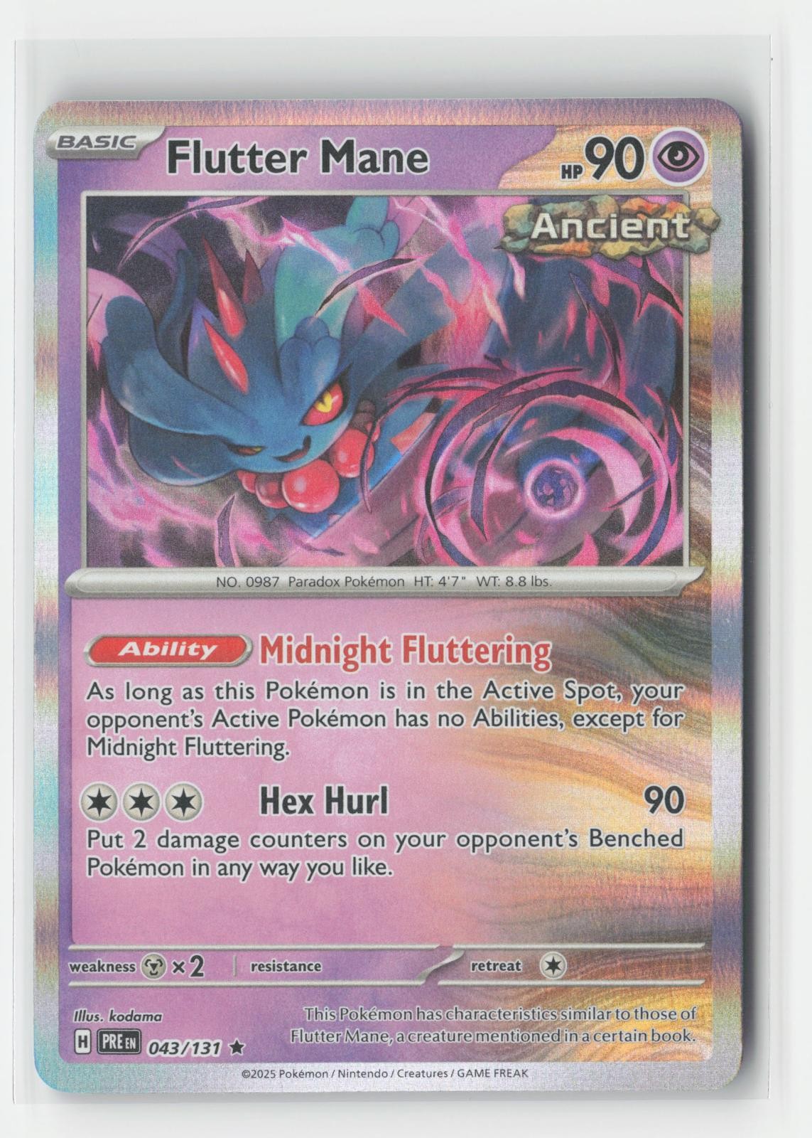 Flutter Mane Reverse Holo Holo Prismatic Evolutions 043/131 R Pokemon NM
