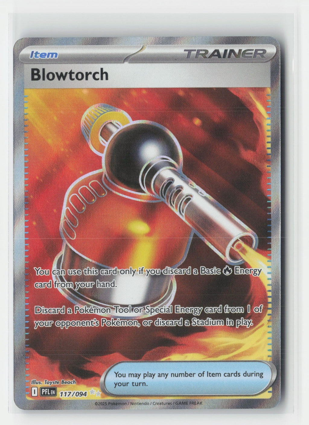 Blowtorch Holo ME02: Phantasmal Flames PFL 117/094 Pokemon TCG