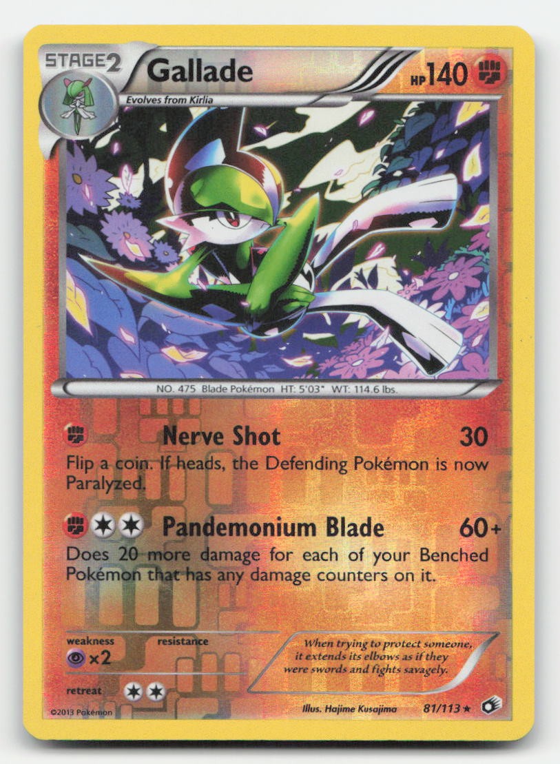 Gallade Reverse Holo Legendary Treasures 81/113 R Pokemon MP