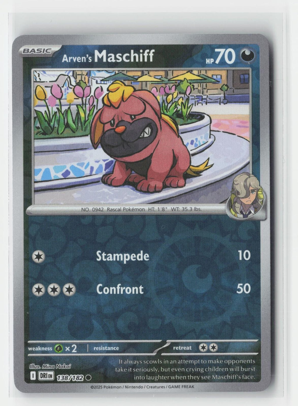 Arven's Maschiff Reverse Holo Destined Rivals 138/182 C Pokemon NM