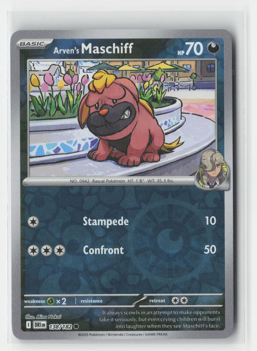Arven's Maschiff Reverse Holo Destined Rivals 138/182 C Pokemon NM