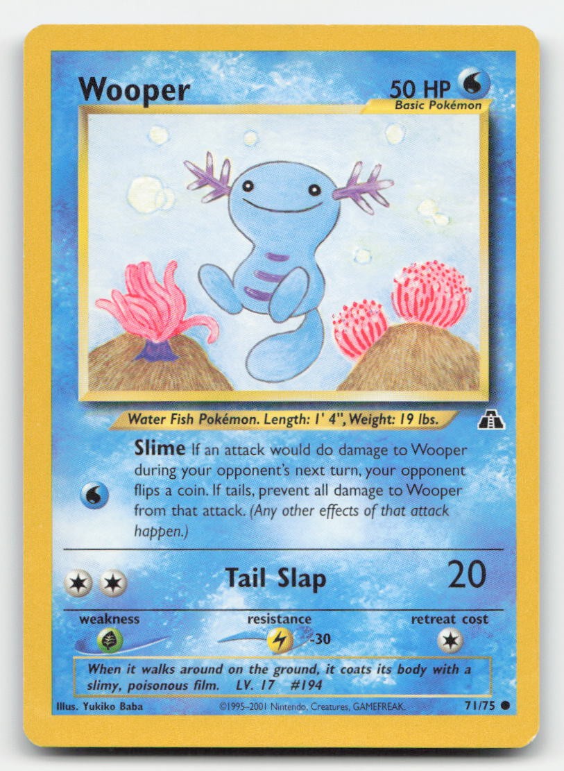 Wooper Unlimited Neo Discovery 71/75 C Pokemon NM