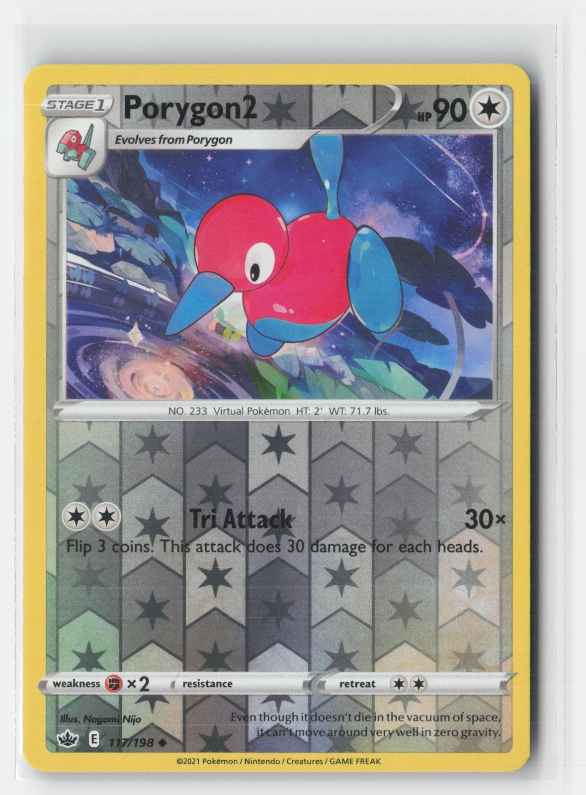 Porygon2 Chilling Reign 117/198 UC Pokemon Reverse Holo NM