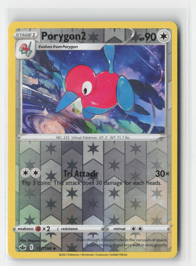Porygon2 Chilling Reign 117/198 UC Pokemon Reverse Holo NM