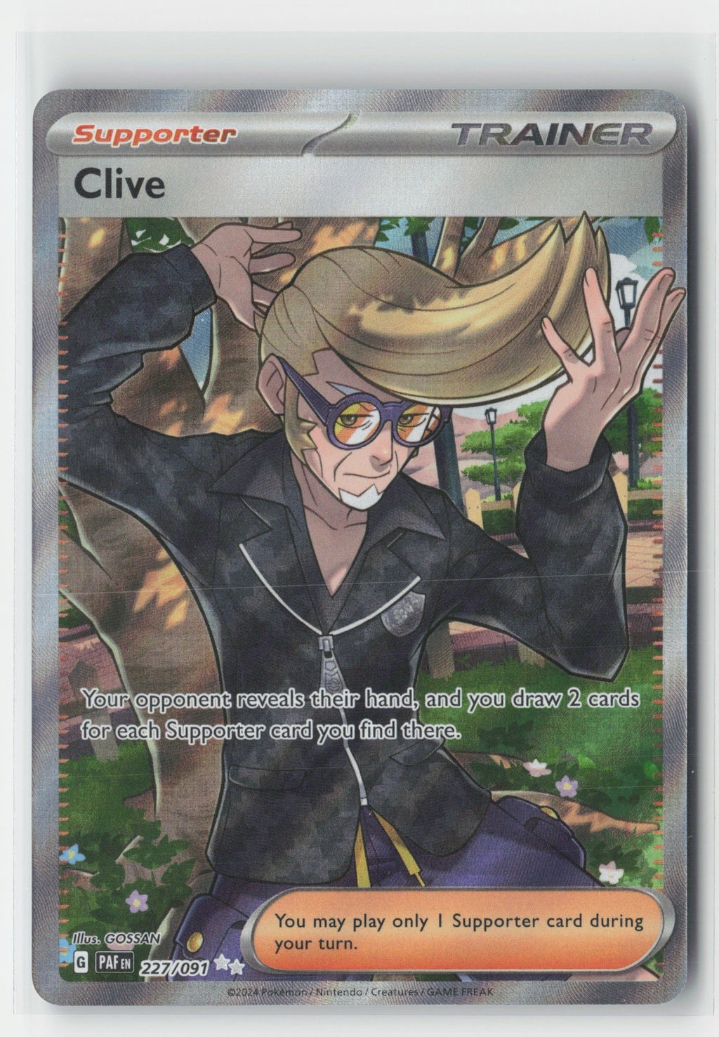 Clive Holo SV: Paldean Fates PAF 227/091 Pokemon TCG