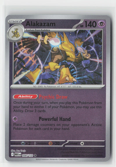 Alakazam Reverse Holo ME01: Mega Evolution MEG 056/132 Pokemon TCG