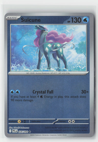 Suicune Reverse Holo ME02: Phantasmal Flames PFL 026/094 Pokemon TCG