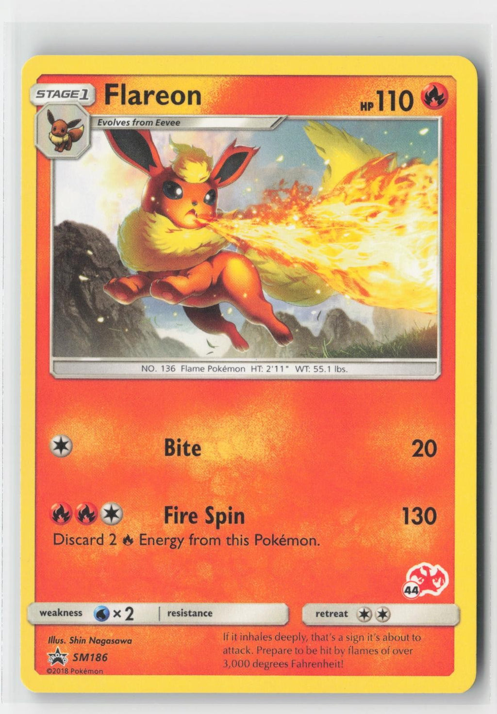 Flareon (#44 Charizard Stamped) Battle Academy SM186 P Pokemon LP