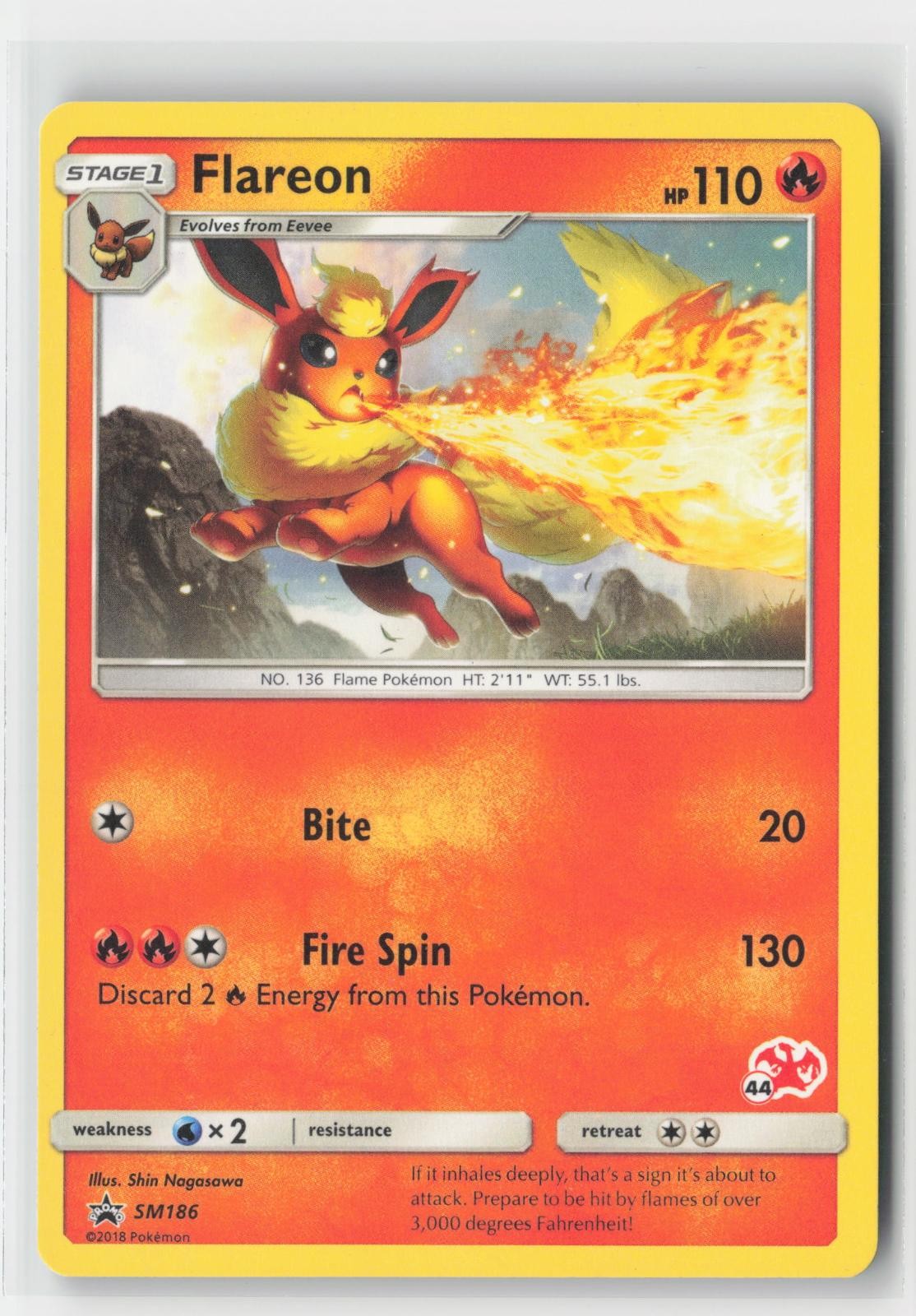 Flareon (#44 Charizard Stamped) Battle Academy SM186 P Pokemon LP